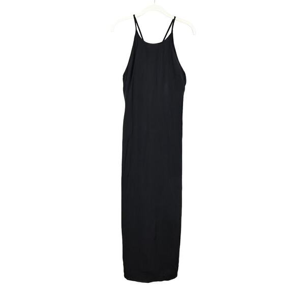 Madewell Crisscross Midi Slip Dress in Cupro-Blend True Black Size 6 NWT - Picture 3 of 9